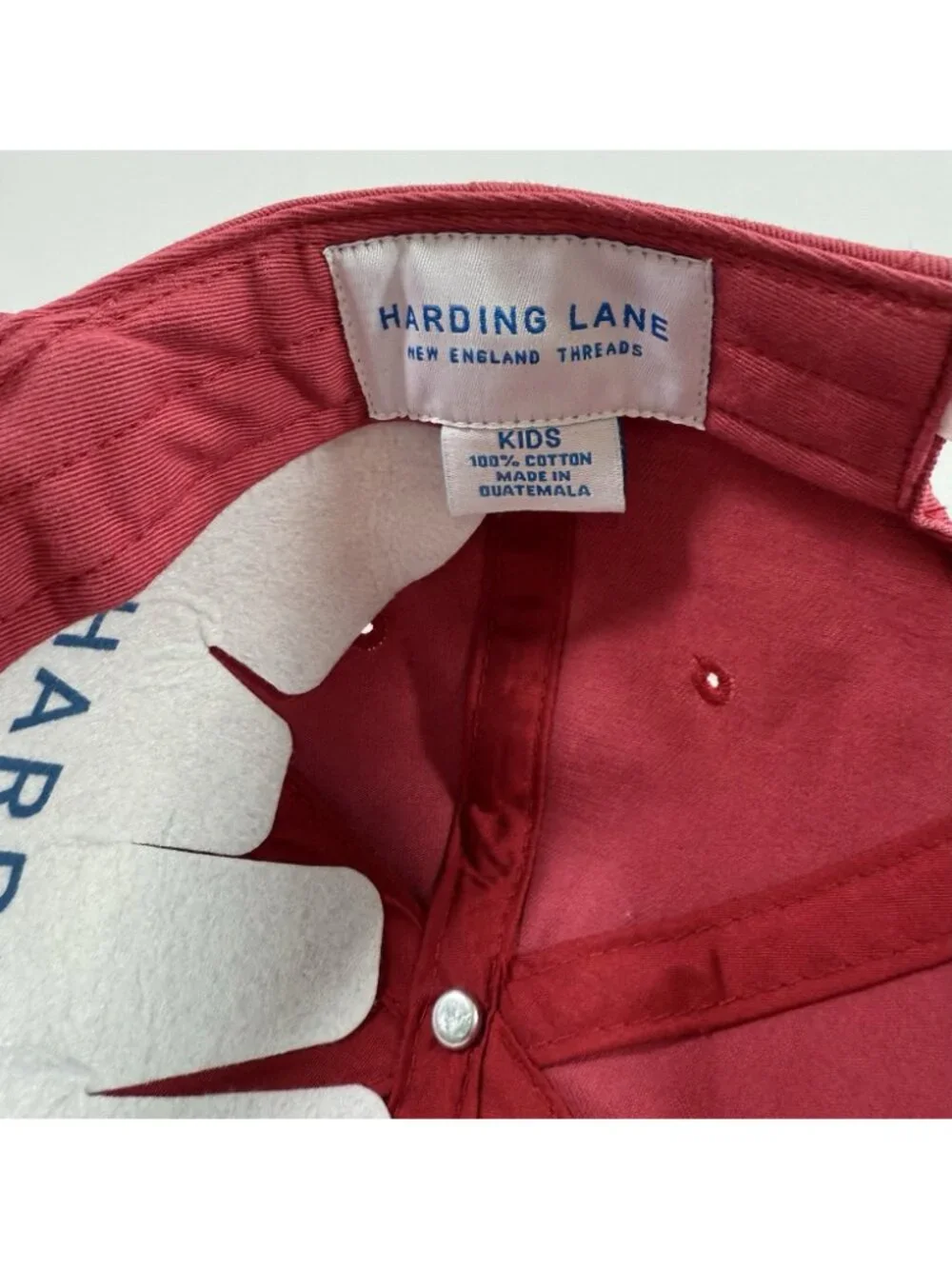 Harding Lane New England Kids Hat Needlepoint Football Adjustable Red Cotton